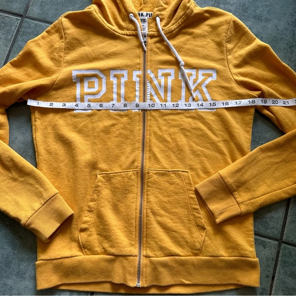 Victoria’s Secret PINK Bright Yellow Zip Hoodie Sweatshirt - Picture 5 of 7